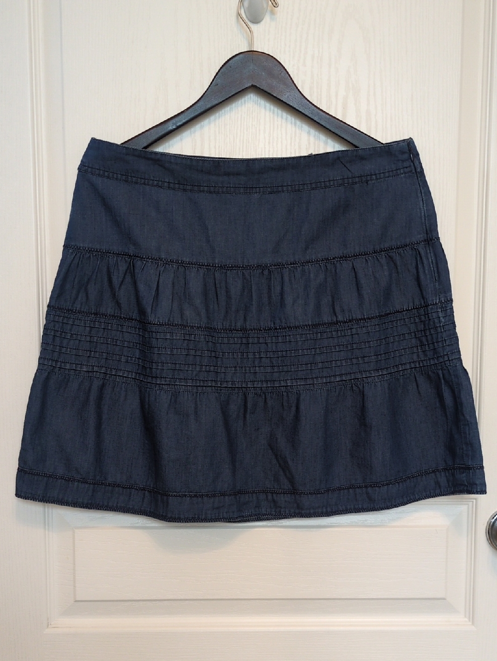 Esprit Chambray Tiered A-Line Skirt